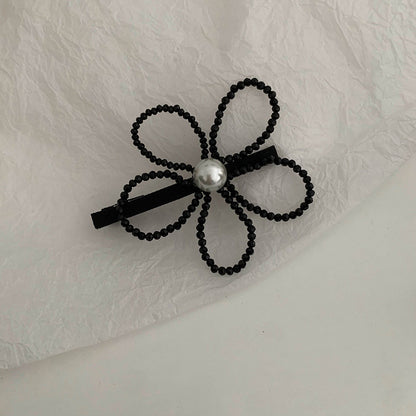 珍珠花朵髮夾