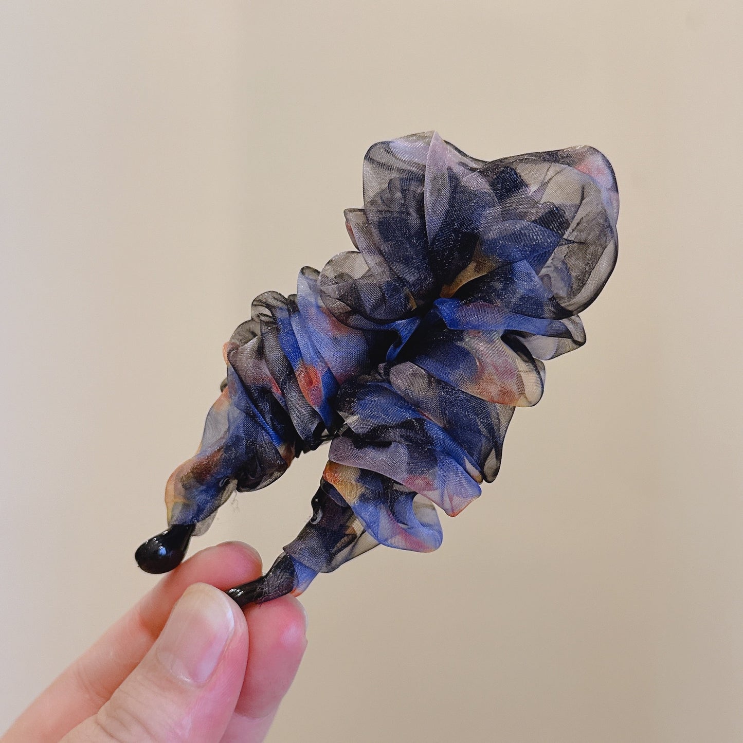 網紗碎花鯊魚夾