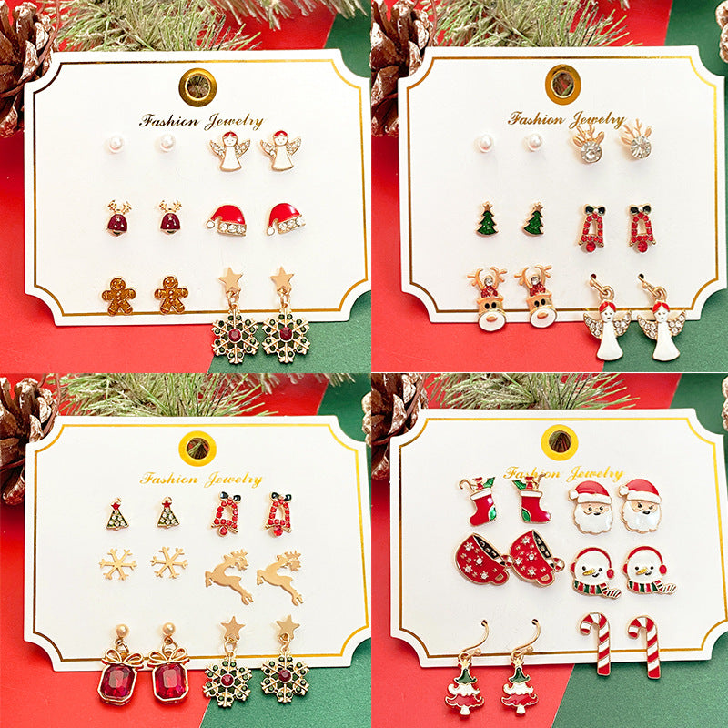 小鹿雪花耳環套組－商品主圖｜https://igowo.tw/