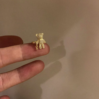 夏日甜酷小熊耳夾女無耳洞精致小眾設計感耳骨夾氣質百搭絕美耳飾